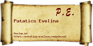 Patatics Evelina névjegykártya